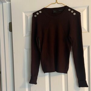 Pinko Robusto Maglia Costina Lana Stretch Small- brown w hints of maroon